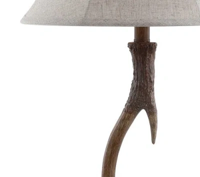 Jonathan Y Antler 27.5" Rustic Resin Led Table Lamp In Brown