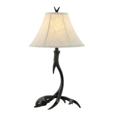 Jonathan Y Antler 27.5" Rustic Resin Led Table Lamp In Black