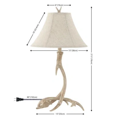 Jonathan Y Antler 27.5" Rustic Resin Led Table Lamp In Beige
