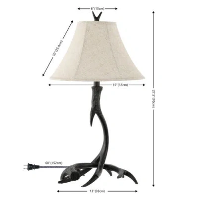 Jonathan Y Antler 27.5" Rustic Resin Led Table Lamp In Black