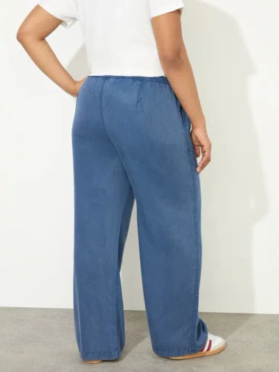 Live Unlimited Drawstring Waist Wide Leg Pants In Blue