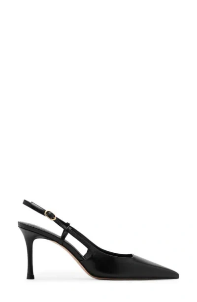 Mango Pointed Toe Slingback Pump In Black