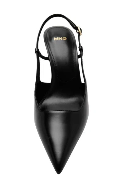 Mango Pointed Toe Slingback Pump In Black