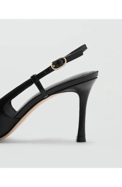 Mango Pointed Toe Slingback Pump In Black