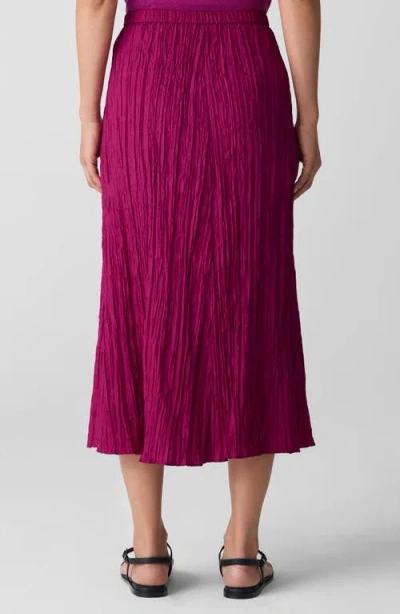 Eileen Fisher Crushed Silk Flared Skirt In Sangria