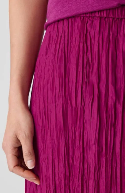 Eileen Fisher Crushed Silk Flared Skirt In Sangria