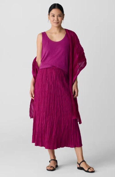 Eileen Fisher Crushed Silk Flared Skirt In Sangria