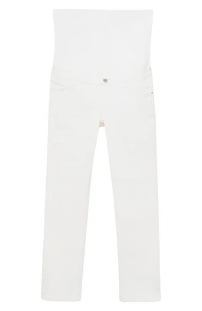 Mango Over The Bump Maternity Straight Leg Jeans In White