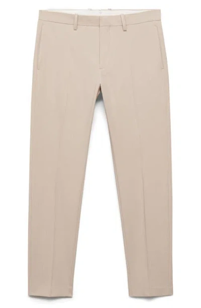 Mango Super Slim Fit Stretch Suit Pants In Neutral
