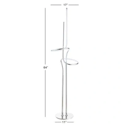 Jonathan Y Sketch 64" Minimalist Dimmable Metal Integrated Led Floor Lamp In Chrome