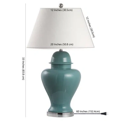 Jonathan Y Sagwa Modern Classic Led Table Lamp In Teal