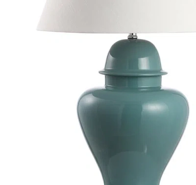 Jonathan Y Sagwa Modern Classic Led Table Lamp In Teal