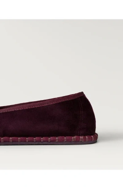 Shop Mango Velour Loafer In Plum