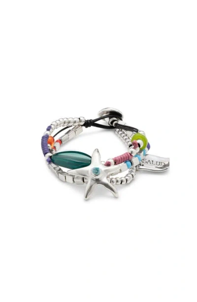Unode50 Silver-plated Beaded Bracelet With Beads And A Star In Silver