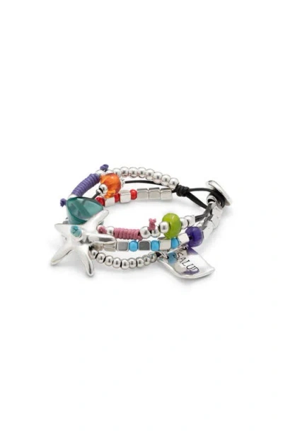 Unode50 Silver-plated Beaded Bracelet With Beads And A Star In Silver