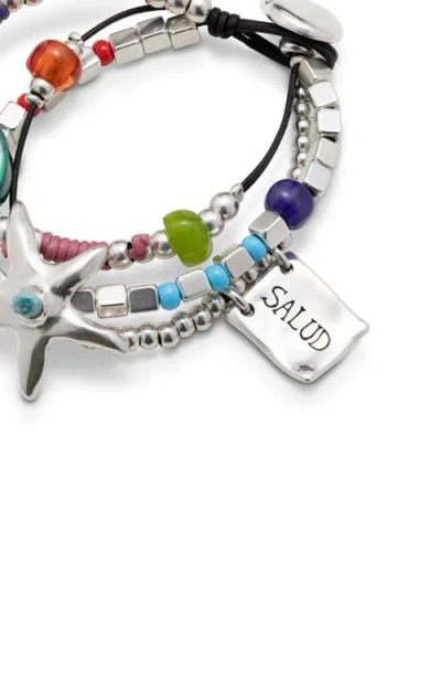 Unode50 Silver-plated Beaded Bracelet With Beads And A Star In Silver