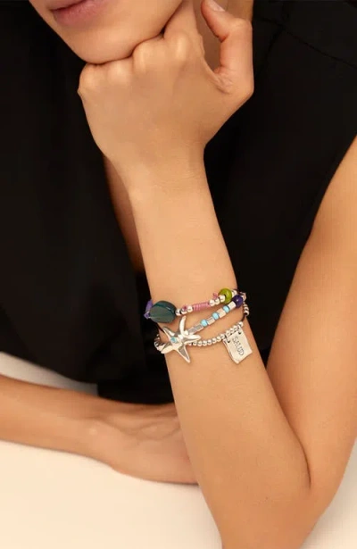 Unode50 Silver-plated Beaded Bracelet With Beads And A Star In Silver