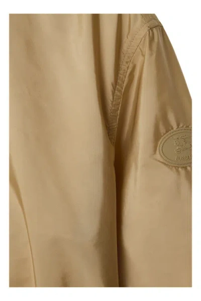 Burberry Check Motif Nylon Jacket In Flax