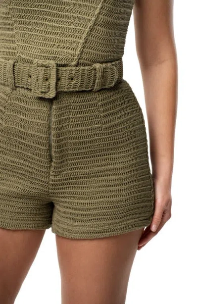 Jluxlabel Kelsie Belted Shorts In Green