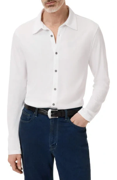 John Varvatos Caserta Regular Fit Textured Lyocell Button-up Shirt In White