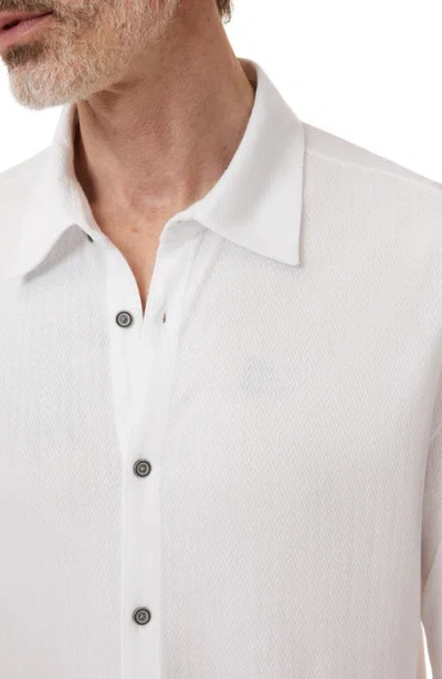 John Varvatos Caserta Regular Fit Textured Lyocell Button-up Shirt In White