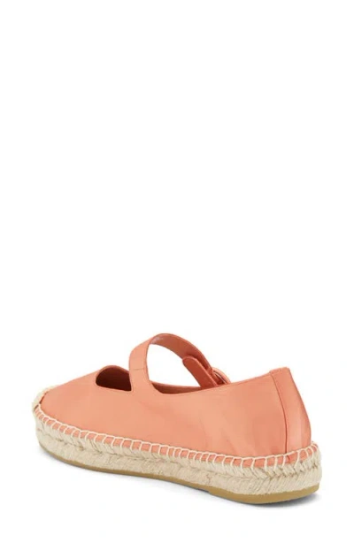 Jeffrey Campbell Ariele Mary Jane Espadrille In Pastel Orange Satin