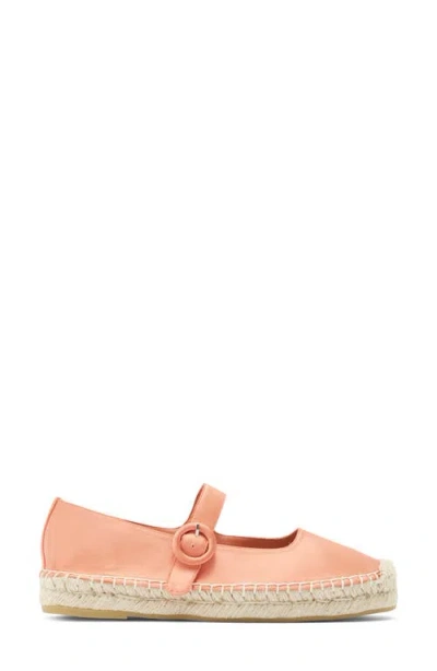 Jeffrey Campbell Ariele Mary Jane Espadrille In Pastel Orange Satin