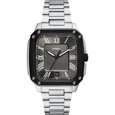 Fossil Crosby Watch, 30mm X 42mm In Black/silver