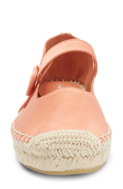 Jeffrey Campbell Ariele Mary Jane Espadrille In Pastel Orange Satin