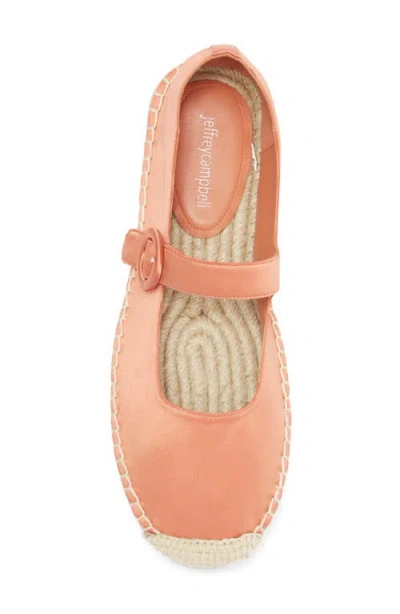 Jeffrey Campbell Ariele Mary Jane Espadrille In Pastel Orange Satin