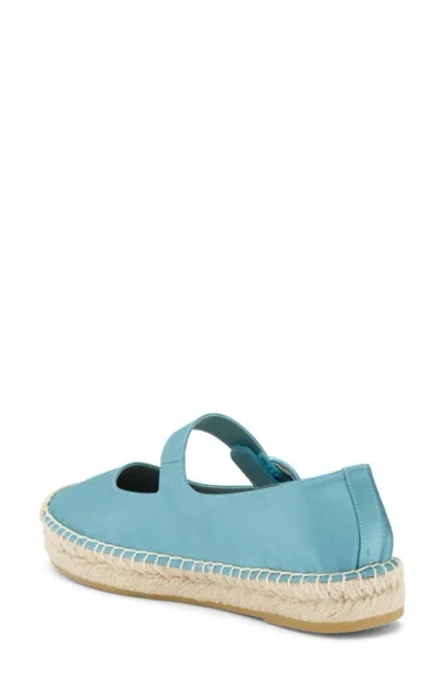 Jeffrey Campbell Ariele Mary Jane Espadrille In Pastel Turquoise Satin