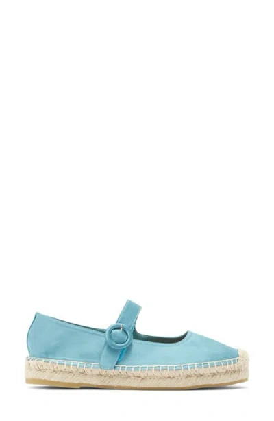 Jeffrey Campbell Ariele Mary Jane Espadrille In Pastel Turquoise Satin