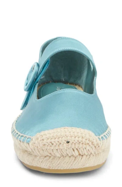 Jeffrey Campbell Ariele Mary Jane Espadrille In Pastel Turquoise Satin