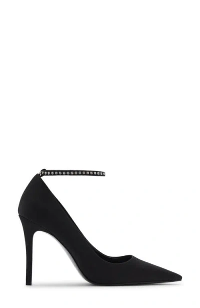Mango Ankle Strap Pointed Toe Pump In Black