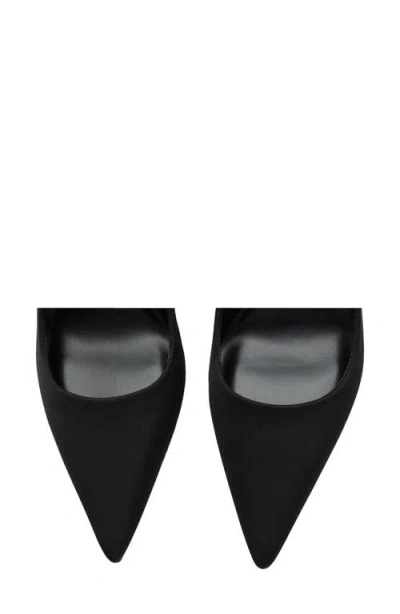 Mango Ankle Strap Pointed Toe Pump In Black