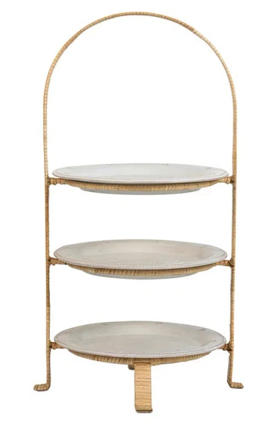 Juliska Provence Rattan Three-tier Server In Natural/whitewash
