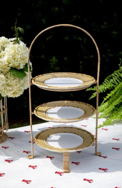 Juliska Provence Rattan Three-tier Server In Natural/whitewash