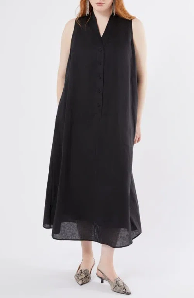 Marina Rinaldi Tema Sleeveless A-line Dress In Black