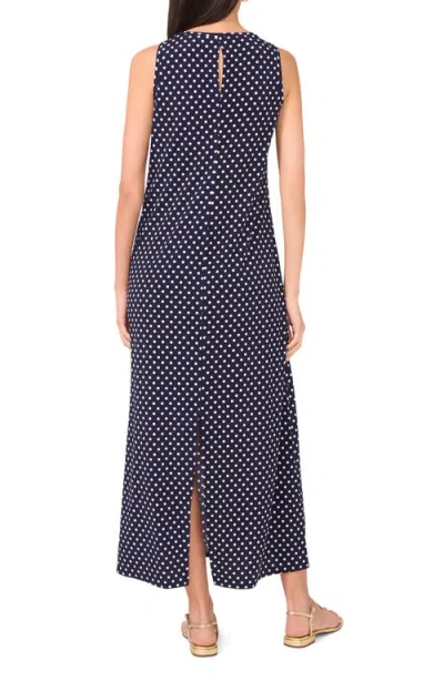 Vince Camuto Polka Dot Keyhole Back Maxi Dress In Classic Navy