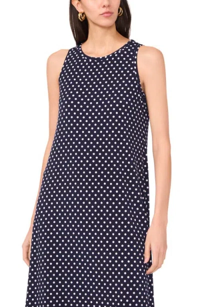 Vince Camuto Polka Dot Keyhole Back Maxi Dress In Classic Navy