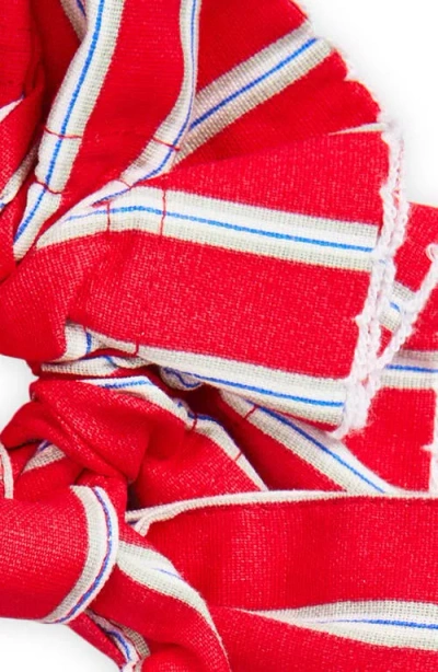 Damson Madder Garter Bun Wrap Scrunchie In Red