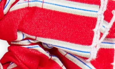 Damson Madder Garter Bun Wrap Scrunchie In Red