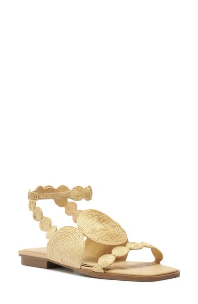 Arezzo Gia Flat Sandal In Natural