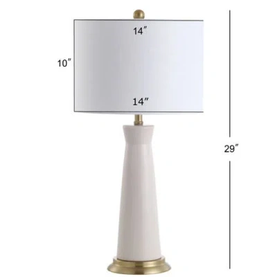 Jonathan Y Hartley 29" Ceramic Column Led Table Lamp In Cream
