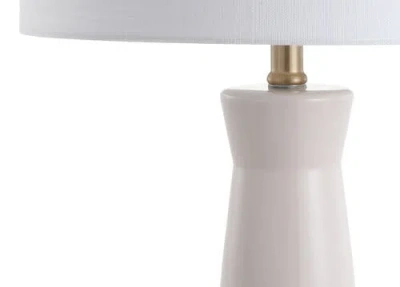 Jonathan Y Hartley 29" Ceramic Column Led Table Lamp In Cream