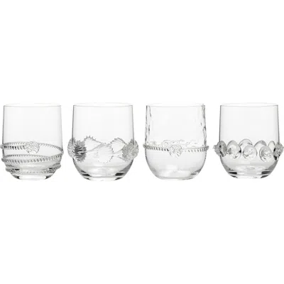 Juliska Heritage Set Of 4 Assorted Stemless Wine Glasses In Clear