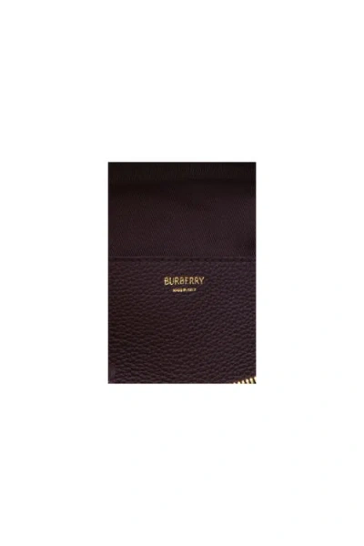 Burberry Highland Beige Handbag With Ekd Patch On The Front And All-over Check Motif In Cotton Blend Woman In Neutral