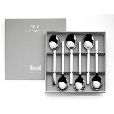 Mepra Stile By Pininfarina Coffee Spoon Set In Silver