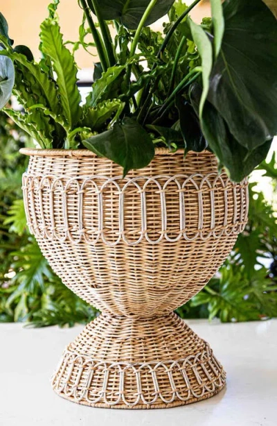 Juliska Provence Rattan Medium Urn In Whitewash