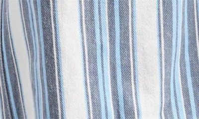 Damson Madder Felix Stripe Organic Cotton Denim Drawstring Pants In Blue